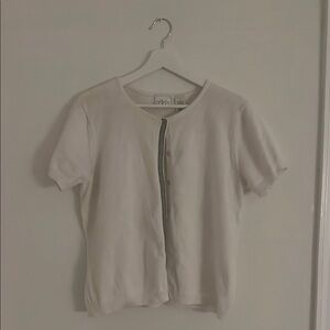 Women's White Button-Up Top